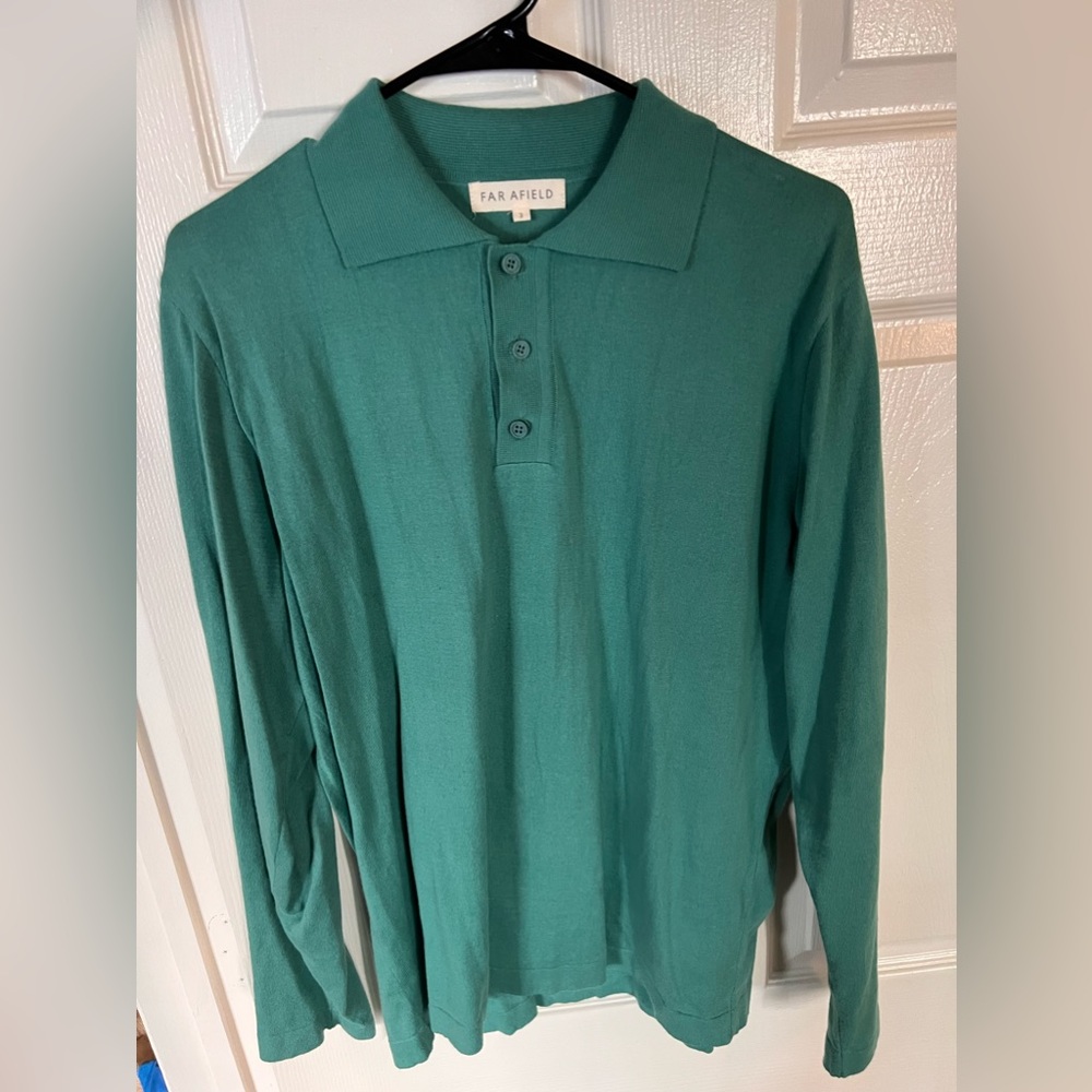 Far Afield Long Sleeve Polo Size M
